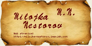 Milojka Nestorov vizit kartica